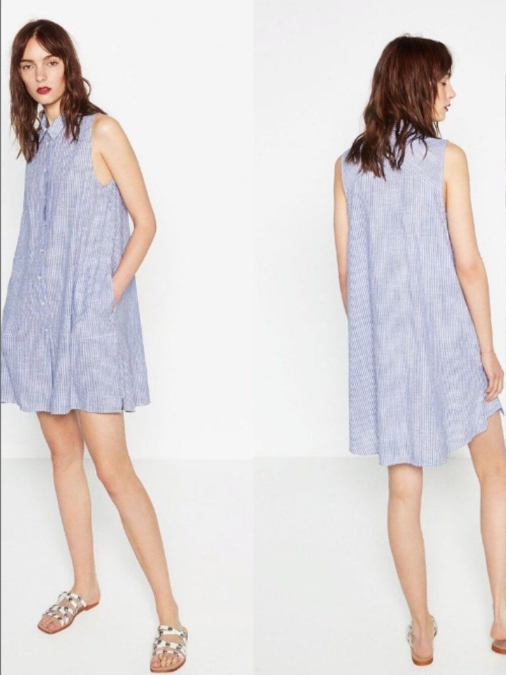 Zara Basic Z1975 Sleeveless Tunic/Shirtdress XS